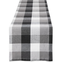 DII Black Tri Color Check Table Runner