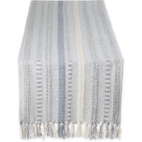 DII Cool Gray Braided Stripe Table Runner 15x72