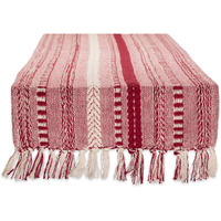 DII Barn Red Braided Stripe Table Runner 15x72