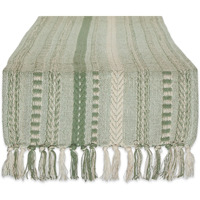 DII Artichoke Green Braided Stripe Table Runner 15x108