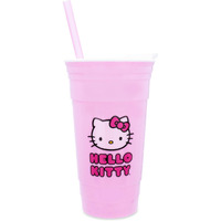 Sanrio Hello Kitty Pink Plastic Tumbler With Lid and Straw  Holds 32 Ounces
