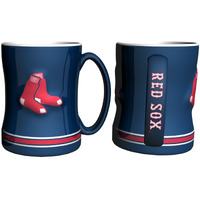 Boston Red Sox Coffee Mug 14oz Sculpted Relief Team Color