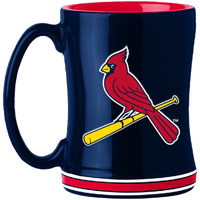 St. Louis Cardinals Coffee Mug 14oz Sculpted Relief Team Color