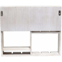 Bartow Wall Mounted Wood Wine Rack Shelf with glass Holder  White Wash