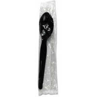 BWK Heavyweight Wrapped Polystyrene Cutlery Teaspoon  Black