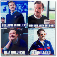 Ted Lasso Quotes glass coasters  Set of 4