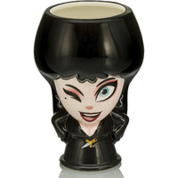 cupful of cute Mistress of the Dark Elvira ceramic Mug  Holds 18 Ounces