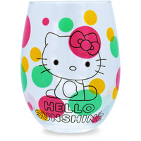 Sanrio Hello Kitty Loves Ice cream Teardrop Stemless Wine glass  Holds 20 Ounce