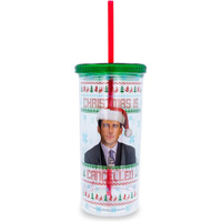 The Office christmas Is cancelled carnival cup With Lid and Straw  Holds 20 Ounces