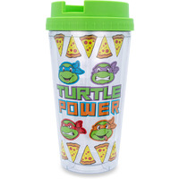 Teenage Mutant Ninja Turtles Pizza Slices Plastic Travel Tumbler  16 Ounces