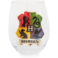 Harry Potter Hogwarts crest Stemless Wine glass  Holds 20 Ounces