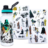 Star Wars Legacy group Twist Spout Water Bottle and Sticker Set  Hold 32 Ounces
