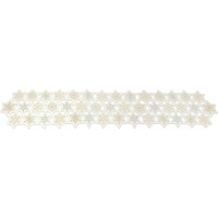Embroidered Snowflake Table Runner 68"L