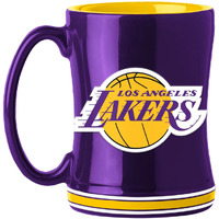 Los Angeles Lakers Coffee Mug 14oz Sculpted Relief Team Color