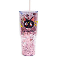 Sailor Moon Luna and Artemis glitter Tumbler With Lid and Straw  Hold 31 Ounces