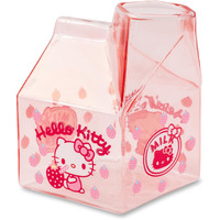 Sanrio Hello Kitty glass Strawberry Milk carton  Holds 12 Ounces