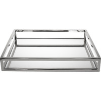 14 White and Silver Square Metal Serving Tray