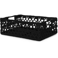 Mode Crochet Basket, Gray -12 x 9 x 5 in.