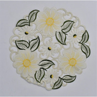 16 in. Yellow Daisy & Green Leaves Doily