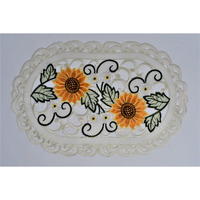 12 x 18 in. Sunflower on Cream Fabric Placemat