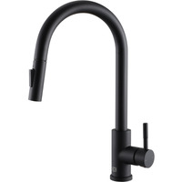 Luca Single Handle Pull Down Sprayer Kitchen Faucet with touch sensor in Matte Black