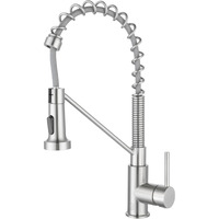 Yara Single Handle Pull Down Sprayer Kitchen Faucet in Brushed Nickel
