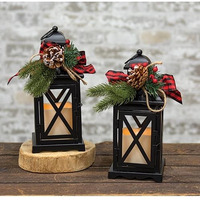 2/Set, Metal Holiday LED Timer Lantern