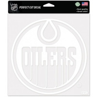 Edmonton Oilers Decal 8x8 Perfect Cut White
