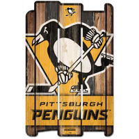Pittsburgh Penguins Sign 11x17 Wood Fence Style