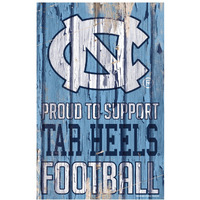 North Carolina Tar Heels Sign 11x17 Wood Proud to Support Design - Special Order