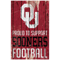 Oklahoma Sooners Sign 11x17 Wood Proud to Support Design