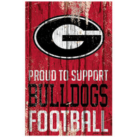 Georgia Bulldogs Sign 11x17 Wood Proud to Support Design