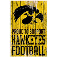 Iowa Hawkeyes Sign 11x17 Wood Proud to Support Design