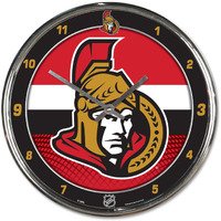 Ottawa Senators Clock Round Wall Style Chrome