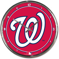 Washington Nationals Clock Round Wall Style Chrome