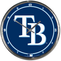 Tampa Bay Rays Clock Round Wall Style Chrome