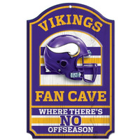 Minnesota Vikings Sign 11x17 Wood Fan Cave Design