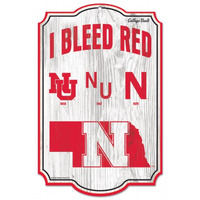 Nebraska Cornhuskers Wood Sign - College Vault - 11" x 17"