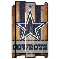 Dallas Cowboys Sign 11x17 Wood Fence Style