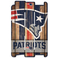 New England Patriots Sign 11x17 Wood Fence Style