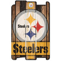 Pittsburgh Steelers Sign 11x17 Wood Fence Style