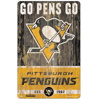 Pittsburgh Penguins Sign 11x17 Wood Slogan Design