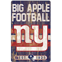 New York Giants Sign 11x17 Wood Slogan Design