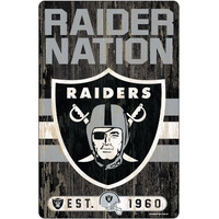 Las Vegas Raiders Sign 11x17 Wood Slogan Design