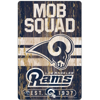 Los Angeles Rams Sign 11x17 Wood Slogan Design
