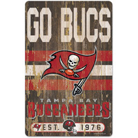 Tampa Bay Buccaneers Sign 11x17 Wood Slogan Design