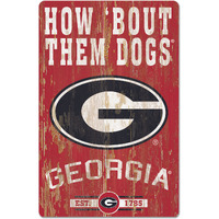 Georgia Bulldogs Sign 11x17 Wood Slogan Design