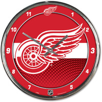 Detroit Red Wings Round Chrome Wall Clock