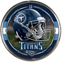 Tennessee Titans Clock Round Wall Style Chrome