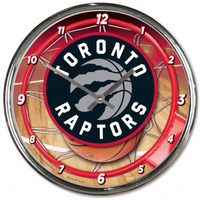 Toronto Raptors Clock Round Wall Style Chrome